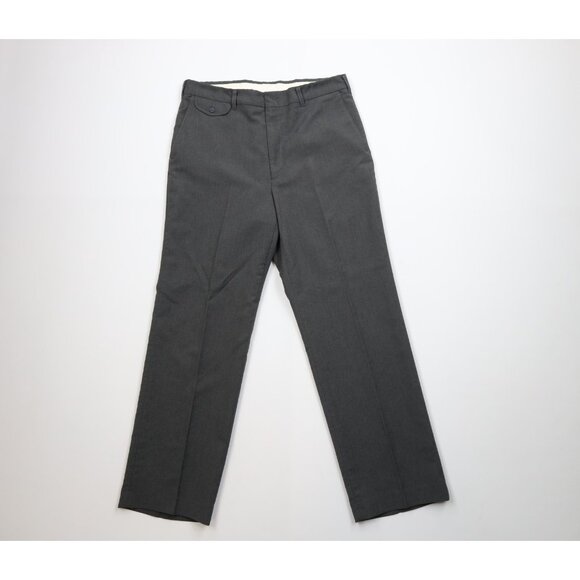 Vtg 90s Streetwear Mens 32x29 Worsted Wool Blend Knit Wide Leg Chino Pants USA - Picture 1 of 11